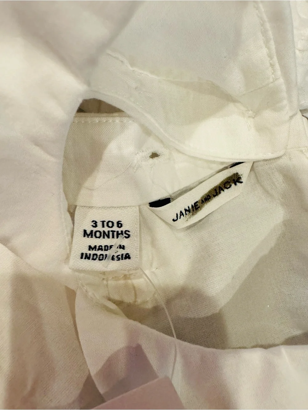 Janie and Jack 3-6 month White Baby Matching Set